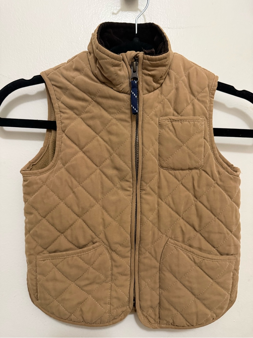 Class Club Quilted Tan Kids Vest with Front Pockets